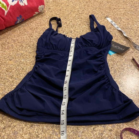 NWT Profile By Gottex Navy Blue Tankini Top 6 (Swim Top Only) - Picture 8 of 17